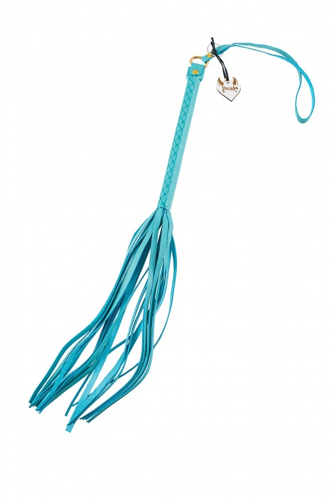 Голубая кожаная плеть - 50 см. - Pecado - купить с доставкой в Петрозаводске