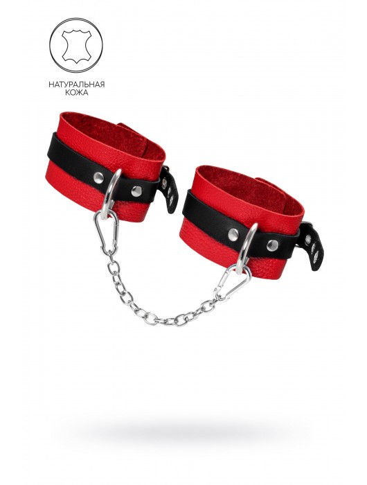 Красно-черные мягкие оковы с одним ремешком и люверсами - Pecado - купить с доставкой в Петрозаводске