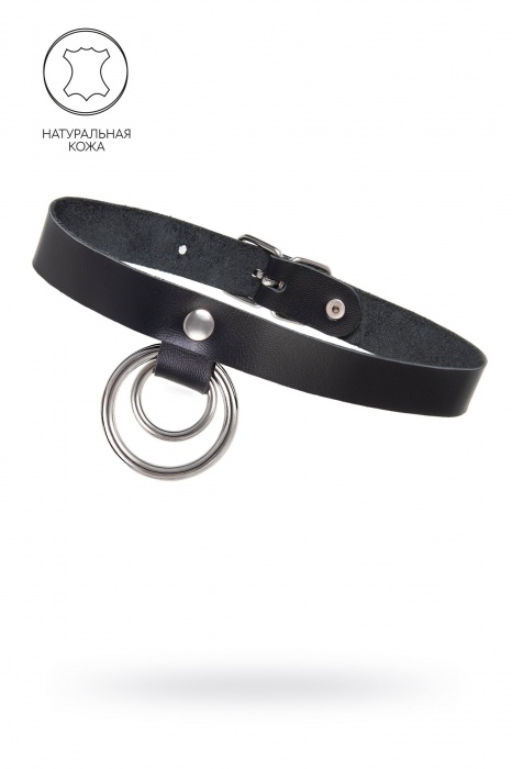 Черный чокер-ошейник с кольцом в кольце - Pecado - купить с доставкой в Петрозаводске