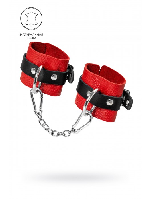 Красно-черные мягкие наручники с одним ремешком с люверсами - Pecado - купить с доставкой в Петрозаводске
