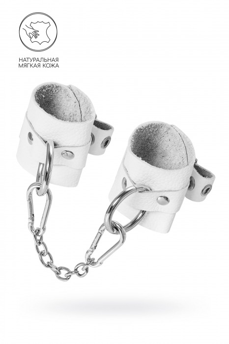 Белые мягкие кожаные наручники с люверсами - Pecado - купить с доставкой в Петрозаводске
