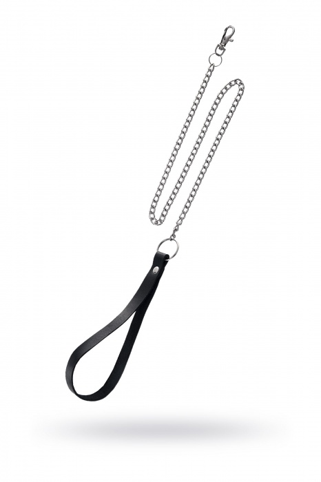 Поводок с ручкой из черной натуральной кожи и карабином для ошейника - Pecado - купить с доставкой в Петрозаводске