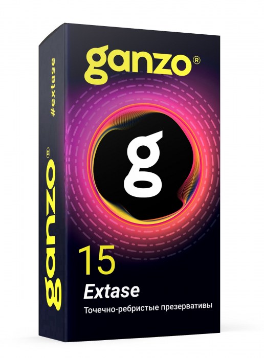 Презервативы анатомической формы с точечной и ребристой структурой Ganzo Extase - 15 шт. - Ganzo - купить с доставкой в Петрозаводске