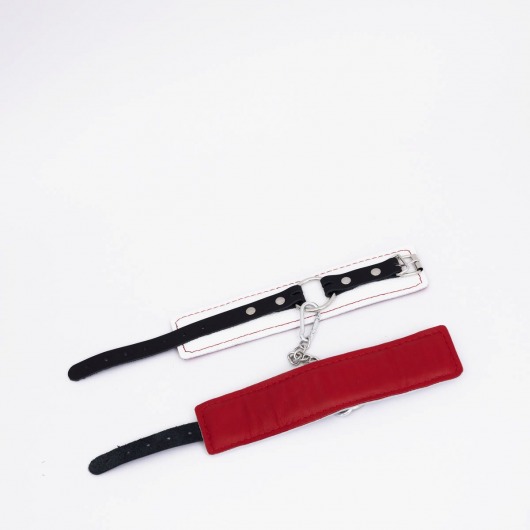 Бело-красные кожаные оковы - Crazy Handmade - купить с доставкой в Петрозаводске