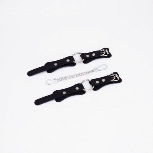 Черные кожаные наручники с кольцом - Crazy Handmade - купить с доставкой в Петрозаводске