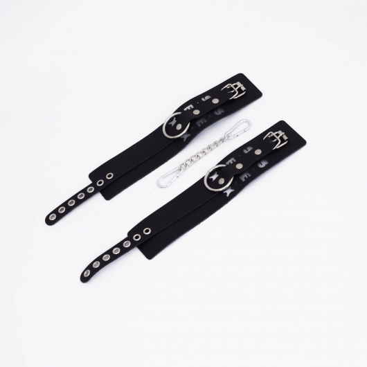 Черные кожаные оковы Sex - Crazy Handmade - купить с доставкой в Петрозаводске