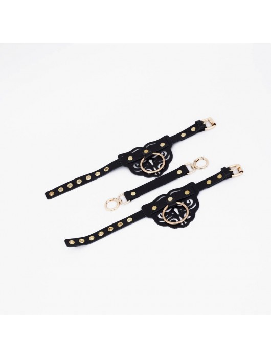 Черные оковы с золотистой фурнитурой - Crazy Handmade - купить с доставкой в Петрозаводске