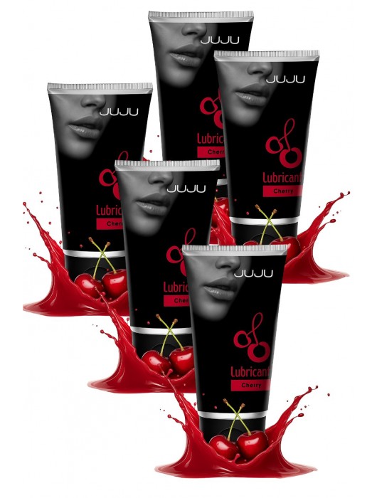 Набор из 5 съедобных лубрикантов JUJU со вкусом вишни - JuJu - купить с доставкой в Петрозаводске