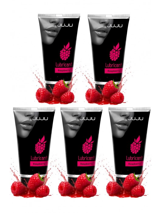 Набор из 5 съедобных лубрикантов JUJU со вкусом малины - JuJu - купить с доставкой в Петрозаводске