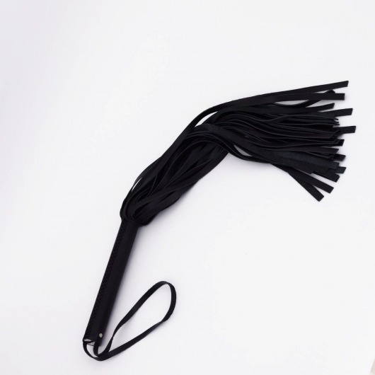 Черный кожаный флоггер - 45 см. - Crazy Handmade - купить с доставкой в Петрозаводске