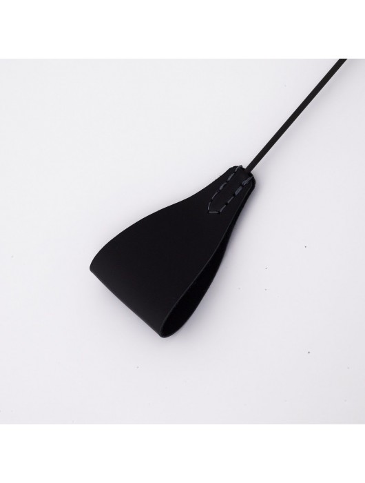 Стек с широким черным кожаным наконечником и металлической ручкой - 67 см. - Crazy Handmade - купить с доставкой в Петрозаводске