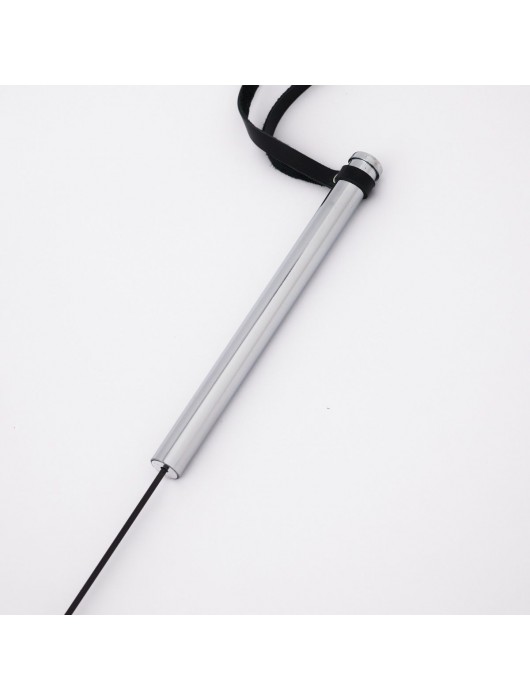 Стек с широким черным кожаным наконечником и металлической ручкой - 67 см. - Crazy Handmade - купить с доставкой в Петрозаводске