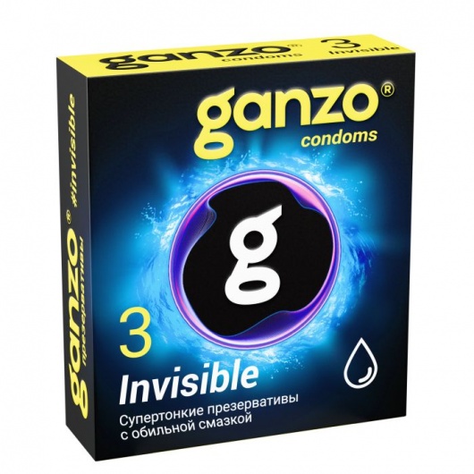 Супертонкие презервативы Ganzo Invisible - 3 шт. - Ganzo - купить с доставкой в Петрозаводске