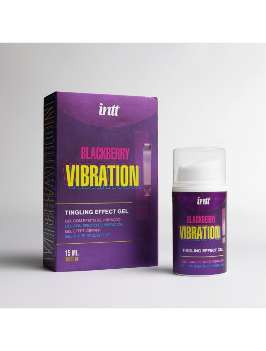 Стимулирующий гель с эффектом вибрации Blackberry Vibration - 15 мл. - INTT - купить с доставкой в Петрозаводске