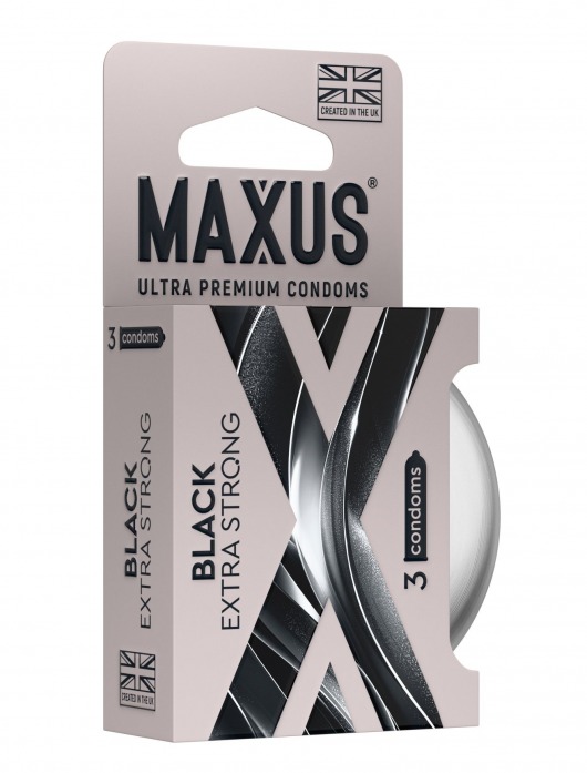 Черные утолщенные презервативы MAXUS Extra Strong с железным кейсом - 3 шт. - Maxus - купить с доставкой в Петрозаводске