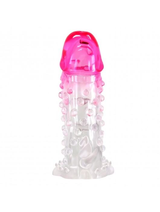 Прозрачно-розовая насадка на пенис Wilford - 13,5 см. - Baile - в Петрозаводске купить с доставкой