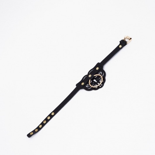 Черный чокер с клепками и золотистой фурнитурой - Crazy Handmade - купить с доставкой в Петрозаводске