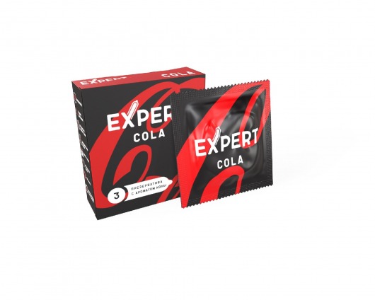 Презервативы с ароматом колы Expert Cola - 3 шт. - Expert - купить с доставкой в Петрозаводске