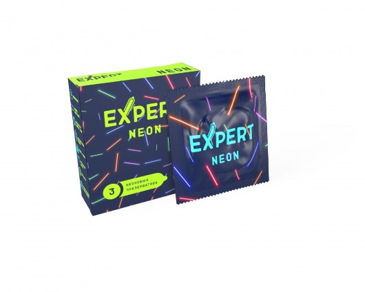 Светящиеся в темноте презервативы Expert Neon - 3 шт. - Expert - купить с доставкой в Петрозаводске