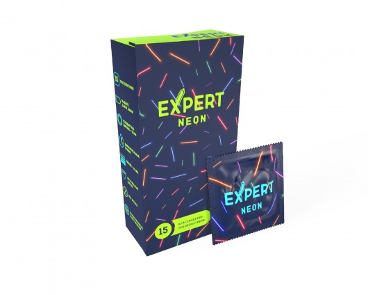 Светящиеся в темноте презервативы Expert Neon - 15 шт. - Expert - купить с доставкой в Петрозаводске