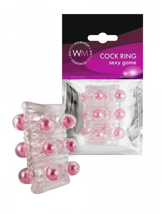 Прозрачная сквозная насадка на пенис с цветными шариками - Erowoman-Eroman - в Петрозаводске купить с доставкой