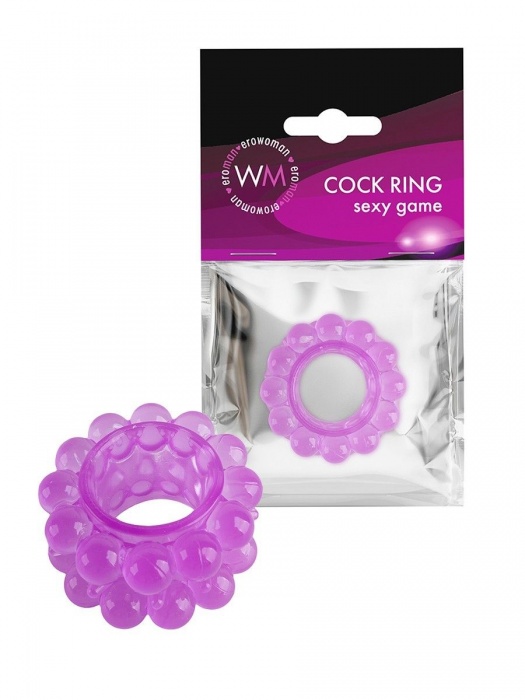 Лиловое эрекционное кольцо с 2 рядами стимулирующих шариков - Erowoman-Eroman - в Петрозаводске купить с доставкой