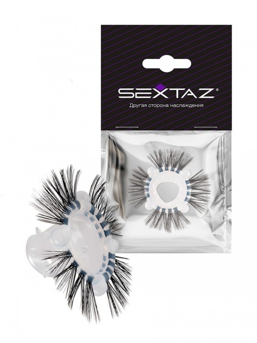 Эластичное эрекционное кольцо с черными «ресничками» - Sextaz - в Петрозаводске купить с доставкой