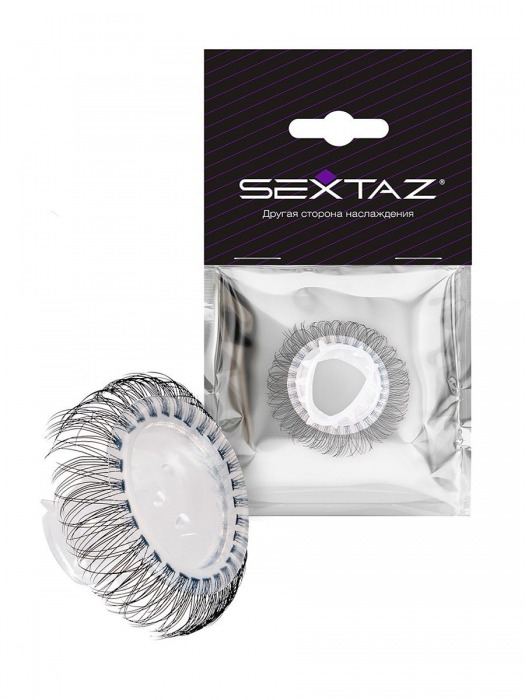 Эластичное эрекционное кольцо с длинными черными «ресничками» - Sextaz - в Петрозаводске купить с доставкой
