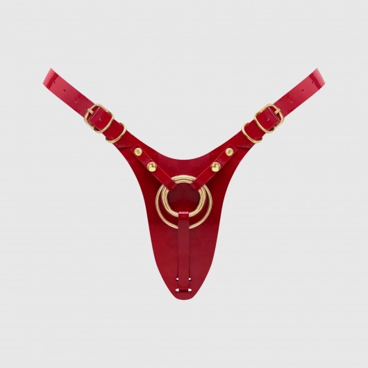 Красный пояс для фиксации насадок Strap-On-Me Leatherette Harness Fabulous - Strap-on-me - купить с доставкой в Петрозаводске