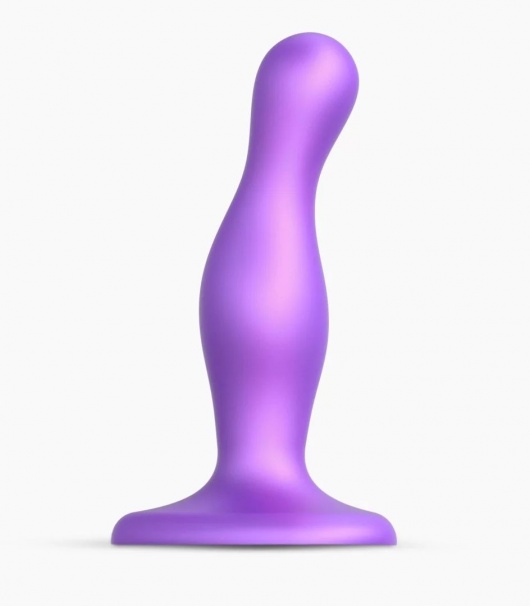 Фиолетовая насадка Strap-On-Me Dildo Plug Curvy size S - Strap-on-me - купить с доставкой в Петрозаводске