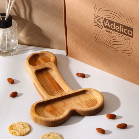 Деревянное блюдо для подачи в форме члена (25 х 16,5 х 1,7 см) - Сима-Ленд - купить с доставкой в Петрозаводске