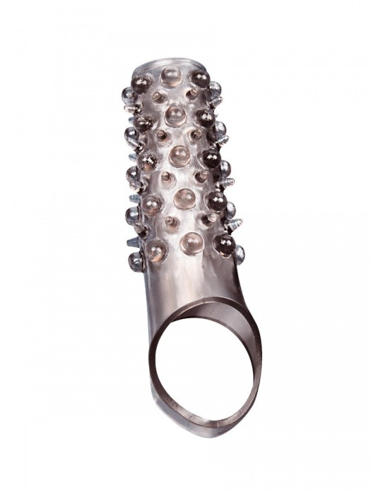 Дымчатая насадка на пенис с шипами и выпуклостями - 12 см. - Sex Expert - в Петрозаводске купить с доставкой