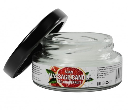 Массажная свеча «Красный грейпфрут» - 50 мл. - SGAN - купить с доставкой в Петрозаводске