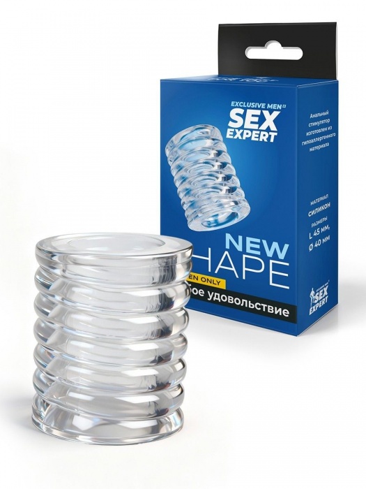Прозрачная сквозная насадка на пенис с ребрышками - Sex Expert - в Петрозаводске купить с доставкой