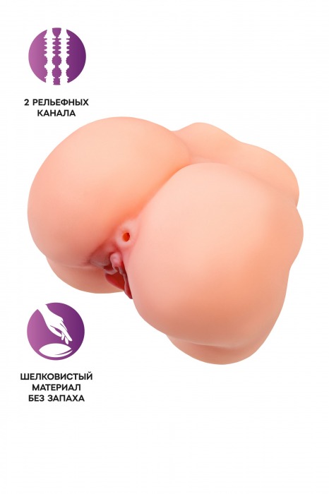 Реалистичный мастурбатор в форме попки с 2 любовными входами - No Name - в Петрозаводске купить с доставкой