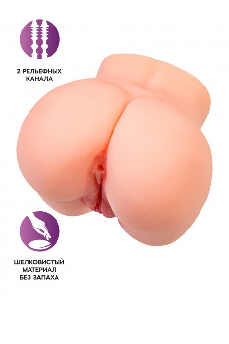 Реалистичный мастурбатор в форме попки с двумя любовными входами - No Name - в Петрозаводске купить с доставкой