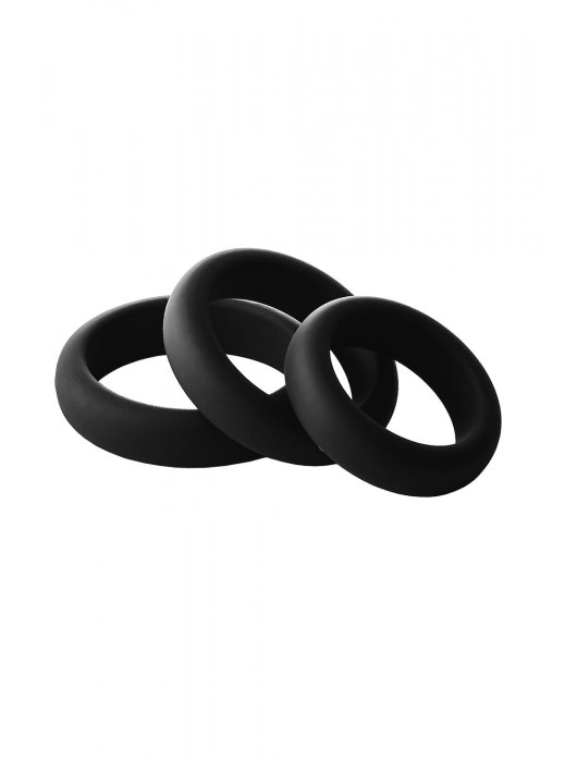 Набор из 3 черных эрекционных колец Smooth Silicone Cockring Pack - Dream Toys - в Петрозаводске купить с доставкой