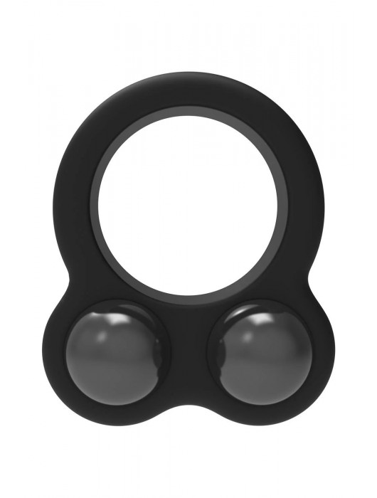 Черное эрекционное кольцо с утяжелителями Cockring Dual Weight - Dream Toys - в Петрозаводске купить с доставкой