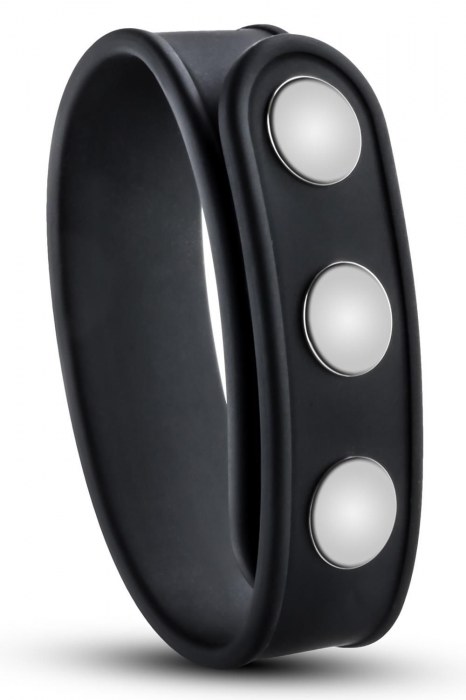 Черное эрекционное кольцо на кнопках - Blush Novelties - в Петрозаводске купить с доставкой