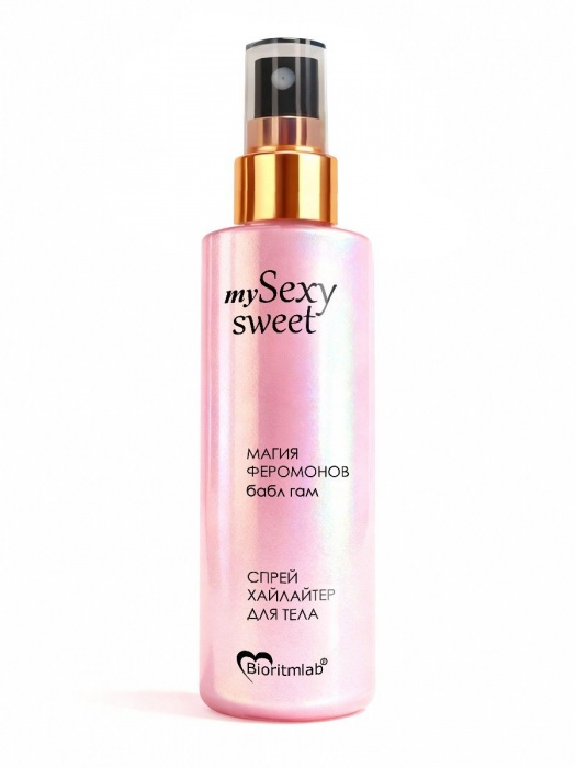 Спрей хайлайтер для тела Sexy Sweet с ароматом бабл-гам, шиммером и феромонами - 200 мл. -  - Магазин феромонов в Петрозаводске
