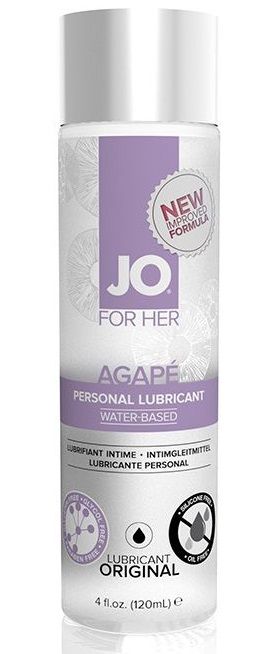 Женский лубрикант на водной основе JO AGAPE LUBRICANT ORIGINAL - 120 мл. - System JO - купить с доставкой в Петрозаводске