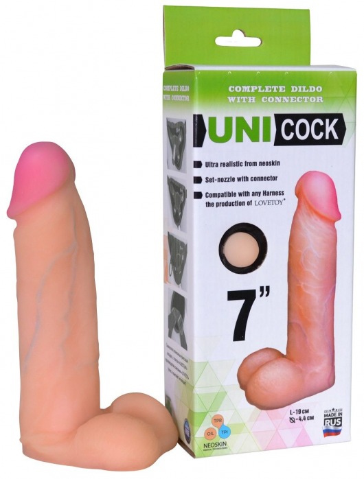 Фаллическая насадка Харнесс UNICOCK 7  - 19 см. - LOVETOY (А-Полимер) - купить с доставкой в Петрозаводске