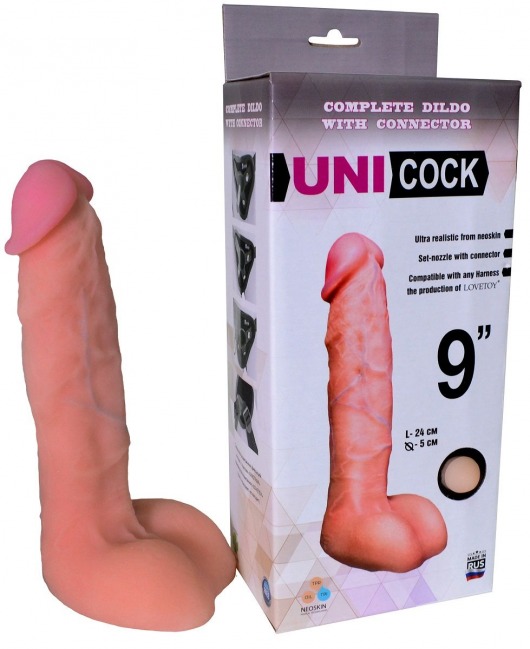 Фаллическая насадка Харнесс UNICOCK 9  - 24 см. - LOVETOY (А-Полимер) - купить с доставкой в Петрозаводске