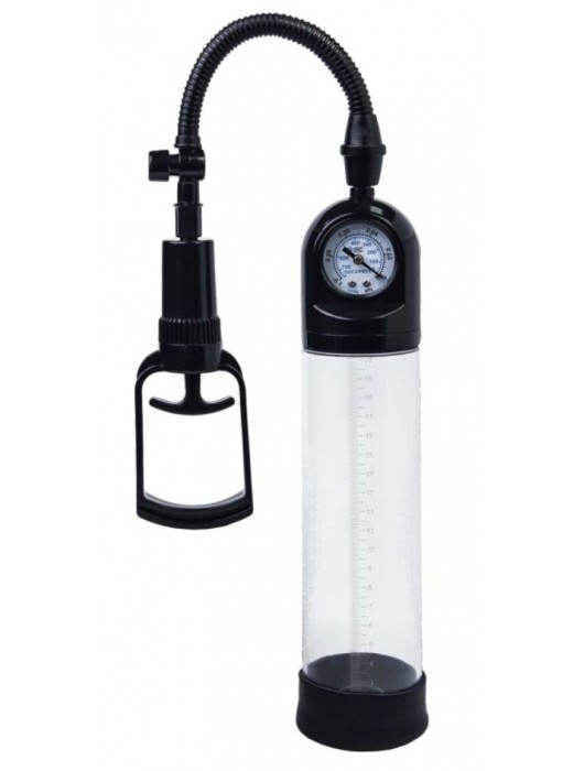 Чёрная вакуумная помпа A-toys с манометром и прозрачной колбой - A-toys - в Петрозаводске купить с доставкой