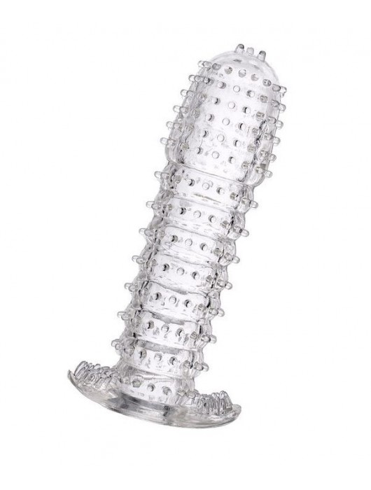 Гелевая прозрачная насадка c шипами - 12 см. - Toyfa Basic - в Петрозаводске купить с доставкой