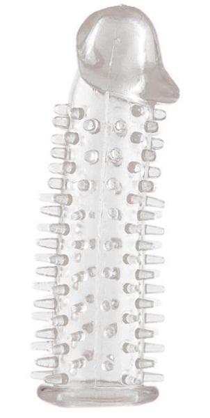 Прозрачная насадка на половой член с закрытой головкой и шипами - 12,5 см. - ToyFa - в Петрозаводске купить с доставкой