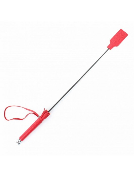 Красный кожаный стек с прямоугольным шлепком - 68 см. - БДСМ Арсенал - купить с доставкой в Петрозаводске