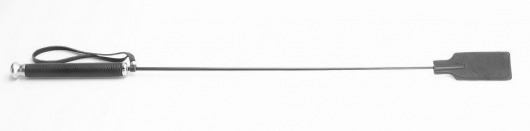 Чёрный кожаный стек с прямоугольным наконечником - 66 см. - БДСМ Арсенал - купить с доставкой в Петрозаводске