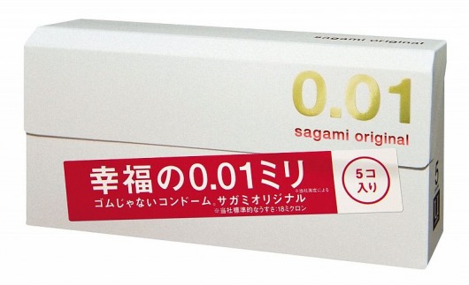 Супер тонкие презервативы Sagami Original 0.01 - 5 шт. - Sagami - купить с доставкой в Петрозаводске