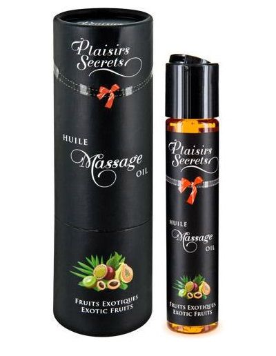 Массажное масло с ароматом экзотических фруктов Huile de Massage Gourmande Fruits Exotiques - 59 мл. - Plaisir Secret - купить с доставкой в Петрозаводске